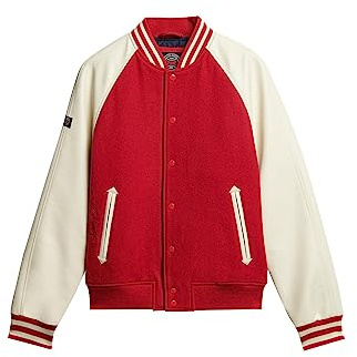 Superdry COAT COLLEGE VARSITY BOMBER JACKET Varsity Red L HOMBRE