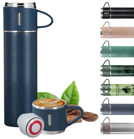 EACHPT Bouteille Isotherme en acier Inoxydable 500ml, étanche, sans BPA, avec anse, des Heures disolation pour les Boissons Chaudes et Froides