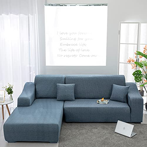 Sofabezug Ecksofa mit Ottomane, elastischer Sofabezug in L-Form, Verstellbarer Wohnzimmer-Sofabezug, Farbe 5, 1-Sitzer 90-140 cm, Sofabezug für Sofa, Couch, Sessel