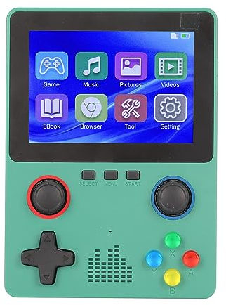 Handheld-Spielekonsole, Dual-3D-Joystick, 3,5-Zoll-IPS-Bildschirm, 11 Simulatoren, Tragbare Retro-Spielekonsole mit 32-GB-Speicherkarte, HD-Bildschirm, Unterstützt Denselben
