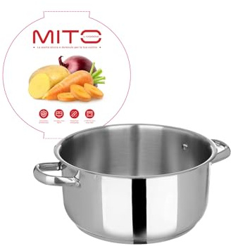 KASANOVA Pentola in acciaio inox 22 cm Mito argento cottura
