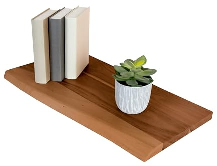 SAM Holzplatte SUVA 60x30 cm Akazie nussbaum einseitige Baumkante | Holzbrett massiv, Baumkantenplatte für Heimwerker, Regale und Fensterbretter