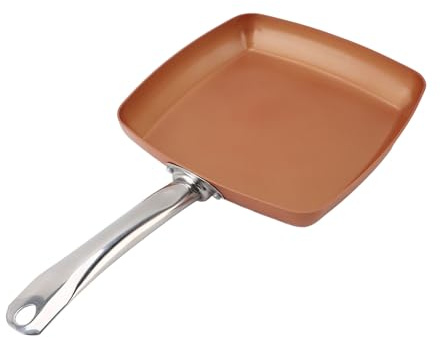 Poêle à Frire Carrée Antiadhésive, Poêle à Frire Carrée en Aluminium de 24 Cm, Passe au Lave-vaisselle, Poêle Antiadhésive, Poêle à œufs, Poêle à Frire Antiadhésive