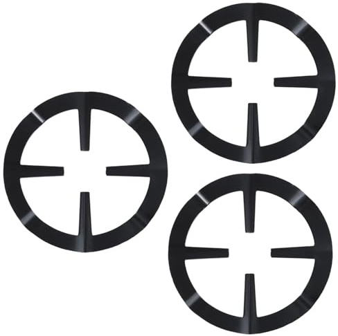 Support de Cafetière à Gaz 3 Pièces en Acier Inoxydable Noir | Cuisine et Restaurant, Anti-dérapant pour Petits Récipients, Format Compact