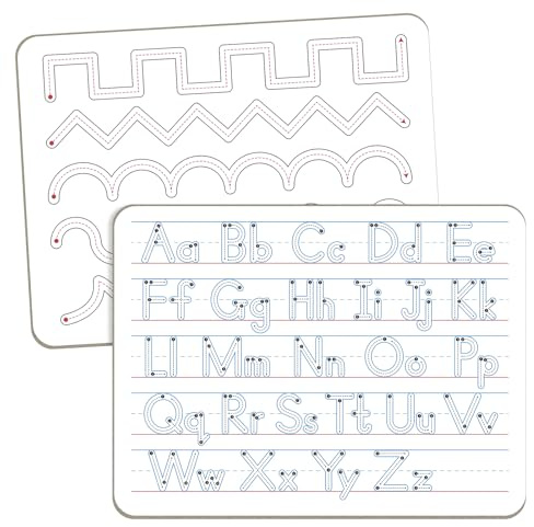 Handwriting Practice Dry Erase Board – ABC Alphabet Tracing for Kids Ages 3-5 | Small Whiteboard for Pre-K, Toddler, Preschool, Kindergarten Learning Activities and Homeschool Supplies “9 x 12