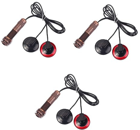 VICASKY 3pcs Microphone Mandolin Pickup with Endpin Jack Twin Transducer System for Enhanced Sound for Guitars Violins Ukuleles Banjo Design