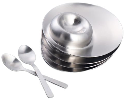 Bafnsiji Set portauova da 12 Pezzi, Set portauova in Acciaio Inossidabile con Cucchiaio, portauova in Metallo, per Ristorante, casa, Cucina, Decorazioni pasquali
