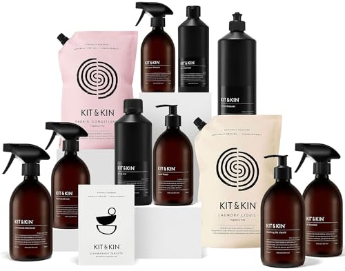 Kit & Kin Eco New Home Cleaning Bundle | Non-Toxic Plant-Based Cleaning Products | 100% Naturally Derived All-Purpose Cleaners | House Moving Gift