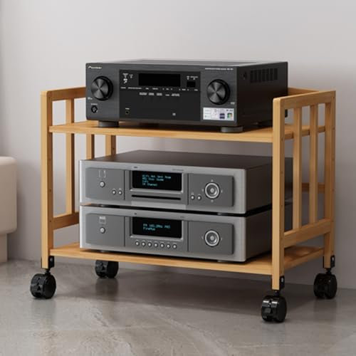 Hifi rack Dvd regal Plattenspieler regal HiFi-Audio-Rack-Schrank für Zuhause,Plattenspieler Tisch mit verstellbaren Ablage,HiFi Regal für Stereoanlagen & Kompaktanlage,Schallplattenspielerhalter(Light