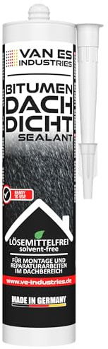 VE-INDUSTRIES Bitumen Dacht-Dicht Kleber | 300ml Kartusche | lösemittelfrei | geruchsarm | gebrauchsfertig | für Montage- und Reparaturarbeiten im Dachbereich | Made in Germany (1)