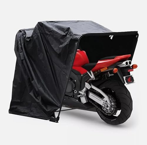 Motorcykel tält universal svart fällbart garage motorcykel tältgarage vattentät och UV-skyddat garage tält carport motorcykel garage för motorcyklar skoter cyklar