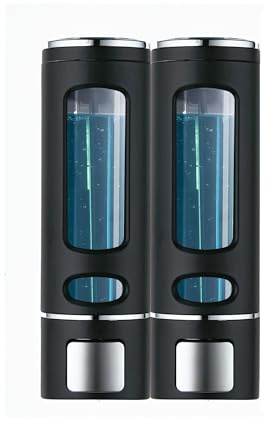 Tvålpump väggmontering, 800 ml schampo duschgel dispenser duschtvåldispenser 2-kammare för badrum, hotell, gym och kök. (2)