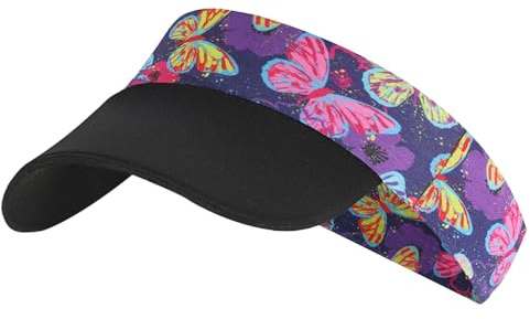 QKURT Kids Sun Visor Hat, 2-10 Years Girls Boys Anti UV Sun Visors Children's Sun Hat Golf Visor with Breathable Sweatband Sport Visors Cap for Outdoor Activities