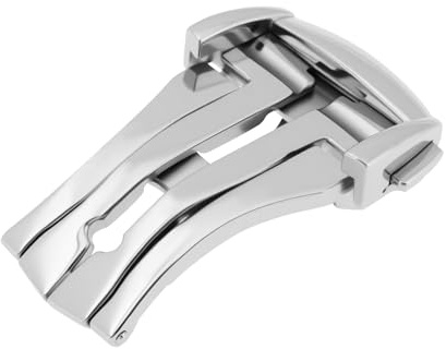 Briny River Fibbia A Fibbia Da 18 Mm In Acciaio Inossidabile Compatibile Con Omega Seamaster Planet Ocean Argento