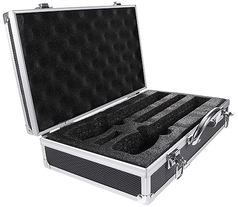 Milisten Aluminium Mikrofon Haltebox Schwarz Für 2 Handmikrofone • Stabiler Aufbewahrungskoffer Für Karaoke Und Studio • Langlebiger Schutzkoffer Mit Tragegriff