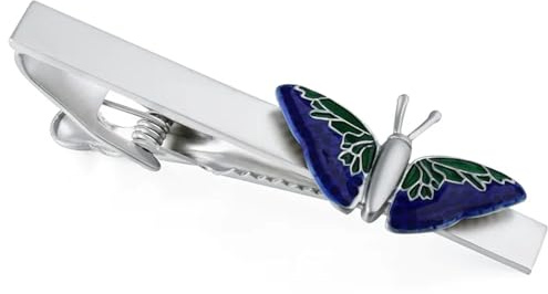 Krawattennadel Herren-Krawattenklammer mit blauem Schmetterling, Krawattenverschluss, Party, Hochzeit, Krawattennadel
