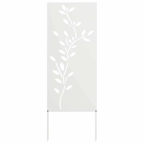 vidaXL Écran de confidentialité de Jardin Floral Blanc 50 x 140 cm, Jardin et Terrasse, Incrustations Modernes, Écran de Vie privée extérieur, Séparateur rectangulaire élégant
