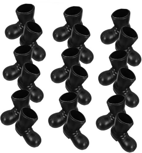 Kisangel 9 Pairs Miniature Santa Boots for Dollhouse Christmas Decorations Plastic Tiny Cowboy Style Holiday Shoes for Micro Scene DIY Crafts and Festive Displays