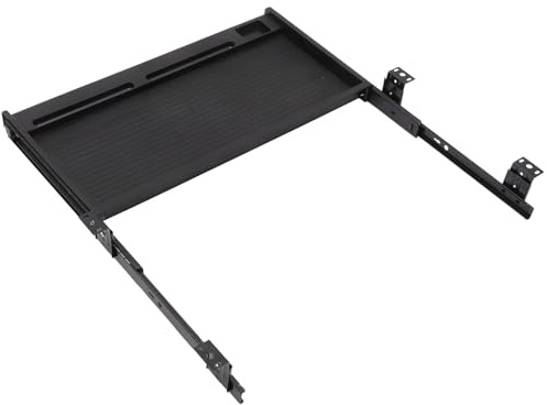 VANZACK Vassoio Tastiera sotto Scrivania con Cassetto Estraibile Scorrevole Supporto Sottopiano per Tastiera e Mouse Organizer Ufficio Salvaspazio Materiale Resistente e Facile da Usare