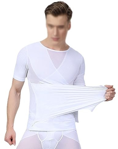 HLTYGWX Kompressionslinne för män Undertröjor slimmande muskelvä med krokar Shapewear