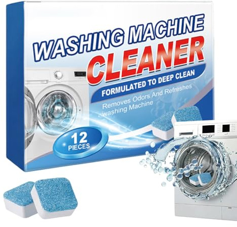 Washing Machine Cleaner Deep Clean Tablets, 2026 Upgraded Washing Machine Tablets, Removes Odor, Grime & Build-Up, Deep Cleaning Tablets for Front Loader und Top Load Washer (1, 12 Pieces)