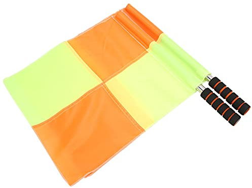 RASTKY Drapeau Officiel de Juge de Ligne de Match de Sport, avec Poignée en éponge et Couleurs Vives pour Arbitre de Football, avec Mini Sac