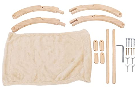 XinrZythrop Hamaca de Madera para Gatos, Cama Columpio elevada para Gatos, diseño Plegable y Desmontable, Transpirable con Alfombrilla Antideslizante para Gatos, Cachorros y Conejos, sillón pa