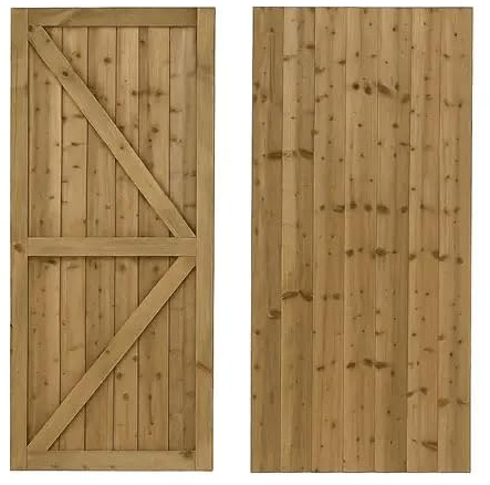 Heavy Duty Wooden Garden Gate 6ft (180cm) - Pressure Treated FeatherEdge Pedestrian Side Gate - Fully Braced Z-Frame - Made in UK - Multiple Widths 60cm to 120cm (75cm Wide)