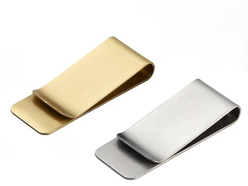 Yesmin 2 Pcs Stainless Steel Wallet Clip,Ultra-Thin Cash Clip Suitable for Both Men and Women-Multicolor