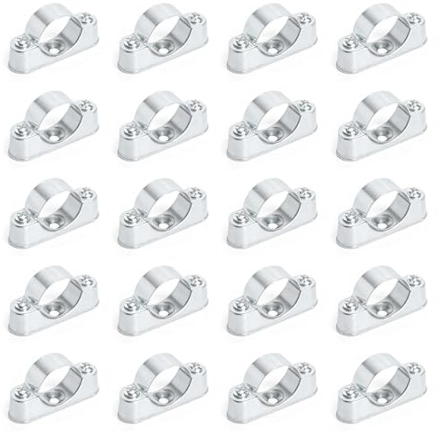 SLIAXINT 20 Supports de Tuyaux avec Clips, Acier Inoxydable, 25 mm | Anticorrosion, Tuyau en Métal Fixation Murale et au Plafond Sangles Rigides, pour Convient à tous Types de Tuyaux & de Câbles