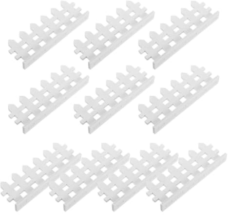 UKCOCO Miniature Wood Picket Fence with Easy Assembly 12pcs Weather Resistant White Wooden Fence for Fairy Garden and Dollhouse Decor for Succulents and Small Gardens in Rooms or DIY