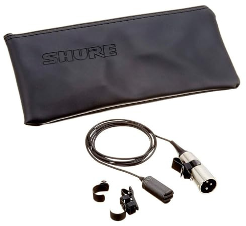 Shure SM11 Omnidirectional Miniature Dynamic Lavalier Microphone with Flexible, Long-Life Cable, Tie Clasp Assembly, Tie Tack Assembly, Connector Belt Clip and Zippered Carrying Bag (SM11-CN)