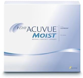 ACUVUE MOIST 1-Day Tageskontaktlinsen für empfindliche Augen & Allergiker – Tageskontaktlinsen mit 5.5 dpt und BC 9 – UV Schutz & Komfortables Tragegefühl – 90 Linsen