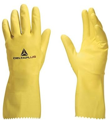 Deltaplus VE200JA06 Handschuhe Aus Latex Velourisiert, Gelb, Größe 6/7