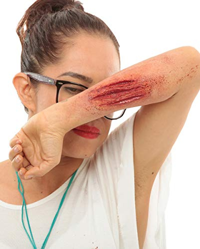 Horror-Shop Schnittwunde Latex Applikation als krasses SFX Make-up für Halloween