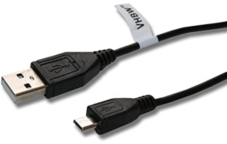 vhbw Micro-USB Kabel Ersatz für Panasonic K1HY04YY0106, K2KYYYY00236 für Kamera, schwarz, 30cm