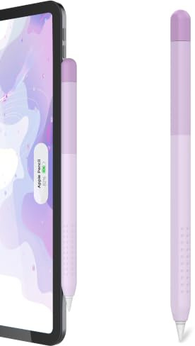 Delidigi Silikonhülle für Apple Pencil Pro & Apple Pencil 2. Generation | Weicher Silikon Griffbezug, Magnetisches Laden Kompatibel, Doppeltipp-Funktion Nutzbar, Farbverlauf Design