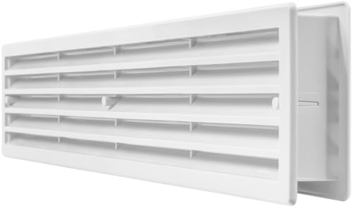 Repa Market 18 x 4 Inch White Plastic Door Grille - Garage Door Vent - Door Vents for Interior Doors - Rectangular Door Air Vent Cover Guard - Universal Furniture Ventilation (17.7 x 3.60 Inch)