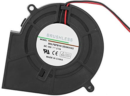 Ventilateur radial DC ventilateur sans balais, ventilateur de refroidissement ¨¤ double roulement ¨¤ billes 12V ventilateur centrifuge Turbo avec 2 broches, 97 * 94 * 33mm