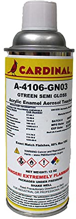 A-4106-GN03 Green Semi Gloss Powder Coating Touch-Up Spray Paint | Car Parts and Repair Refinishing Clear Coat for Permanent Sealing of Coated Surfaces