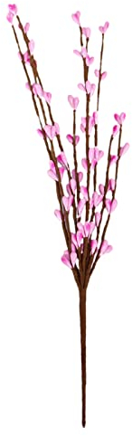 DEDEMCO 6 Stück Frühlingsstiele, 30 cm, künstliche Pastell Beeren-Sprays, bunte Osterbeeren-Stämme für DIY Osterkranz Zuhause Urlaub Dekoration, rosa