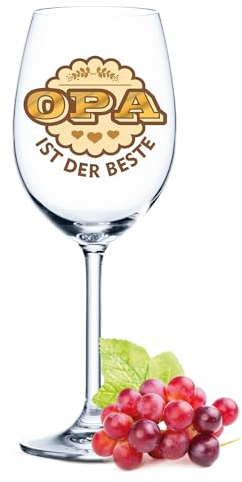 GRAVURZEILE Leonardo Weinglas - Opa ist der Beste - Hochwertige UV-Druck - Geschenk für Opa zum Geburtstag, Vatertag & Weihnachten - für echte Weingenießer Farbe Daily UV