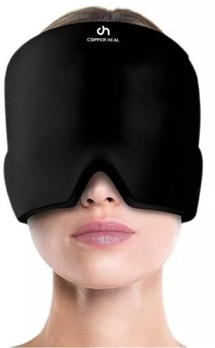 COPPER HEAL Cuffia per alleviare l'emicrania, in gel, per alleviare la tensione e l'emicrania, per alleviare la tensione e l'emicrania, cappello per terapia calda e fredda