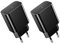 Seadmit 2 Pack 20W Chargeur USB C, Prise PD3.0 Compatible avec Samsung Galaxy S24/S23/22, i-Phone 16/15/14/13/12 Plus Pro Max Mini, i-Pad, Air-Pods, Adaptateur USB C Rapide, Noir