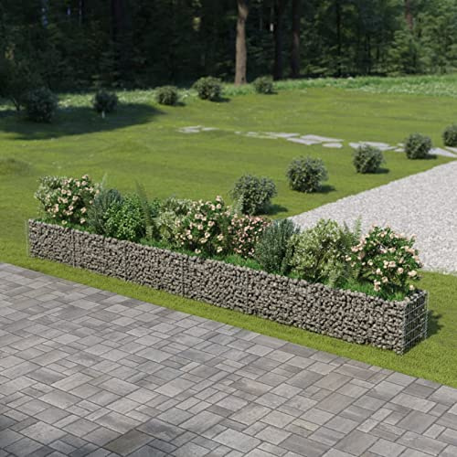 DJEKA Gabbioni Metallici per Pietre Gabbioni per Sassi da Giardino Gabbione Letto Rialzato in Acciaio Zincato 540x50x50 cm