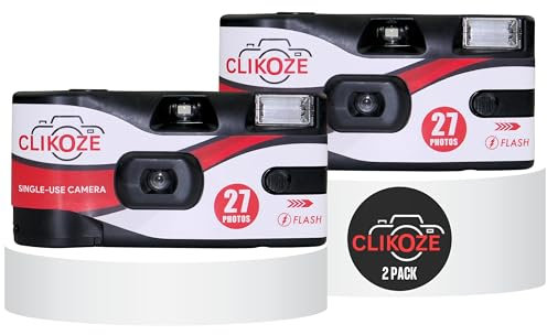 Clikoze Disposable Camera with 27 Exposures Ultramax ISO 400 35mm Film Single-Use Camera with Flash 2 Pack
