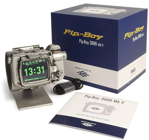 Fallout från The Wand Company: Pip-Boy formgjuten kopia med minnesskum manschett och fungerande TFT LCD-skärm som visar i universum animeringar – officiellt licensierad av Amazon Studios och Bethesda