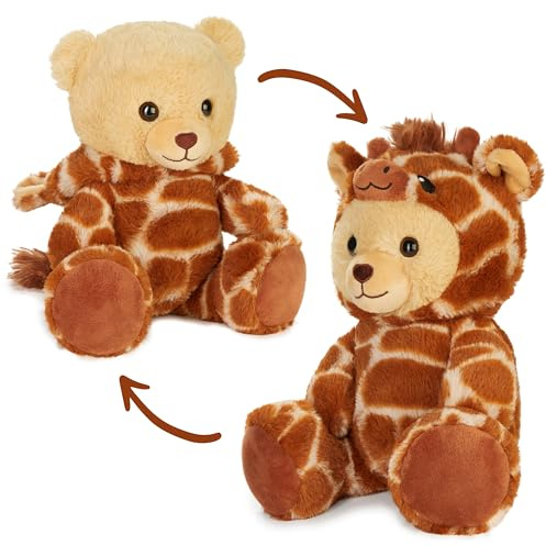BRUBIES Teddy Giraffe - 25 cm Teddybär im Giraffenkostüm mit Kapuze - Plüschtier für kuschelige Abenteuer - Kuscheltier Geschenk für Kinder