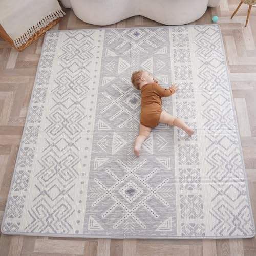 SUPERBE BEBE Barnmatta vattentät, vändbar och vikbar 150x180x1 cm. CE-certifierad. Babymatta idealisk för pojk- eller flickrum. Bra format baby gåva