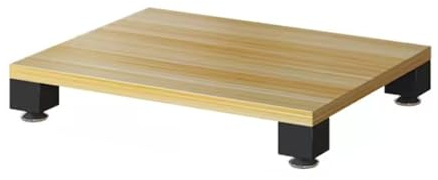 YVYKFZD Audio Rack HiFi Regal, Offener HiFi Rack Komponentenschrank, Phonoschrank Bodenstehendes Aufbewahrungsregal Aus Holz Mit Verstellbaren Füßen, Multifunktionaler Record Player Stand(Color:Wood,S